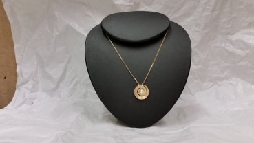 Anhänger 585/- Gelbgold eismattiert mit SW-ZP